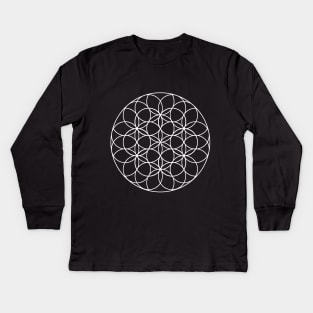 Flower of life - invert Kids Long Sleeve T-Shirt